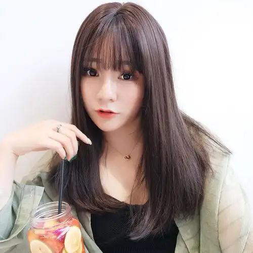 假发女长直发隐形无痕气质修脸整顶自然空气齐刘海网红锁骨发头套