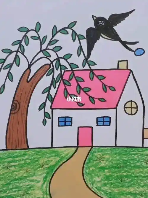 美丽的春天简笔画春天的美术画图片