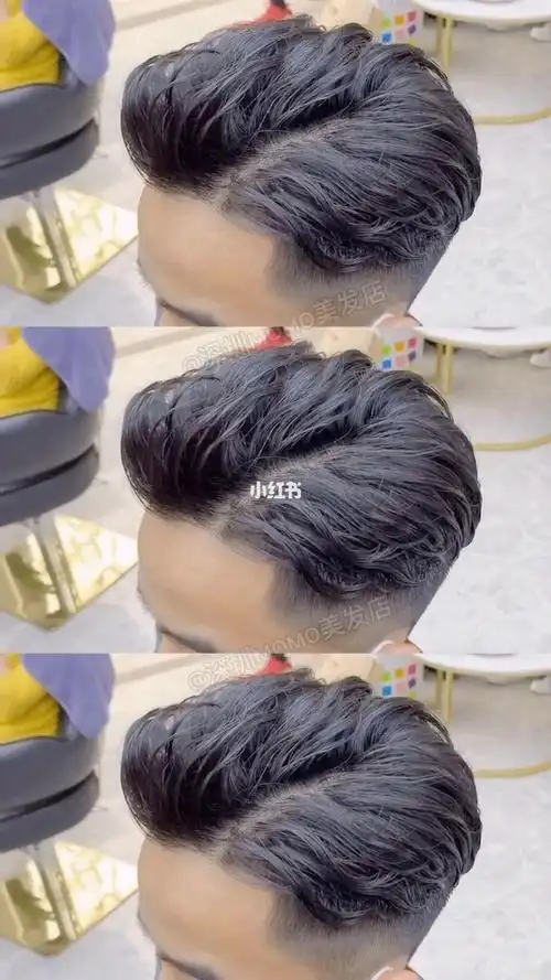 王嘉尔同款发型三七分港风侧背男士发型,男生商务型纹理三七侧背发型