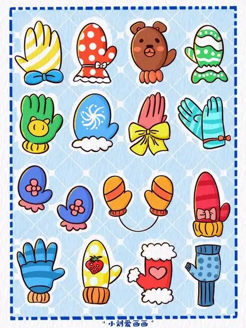 懒人学插画3902可爱手套简笔画素材分享