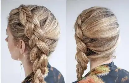 单侧麻花辫轻松卖萌显嫩的荷兰侧编麻花辫扎法