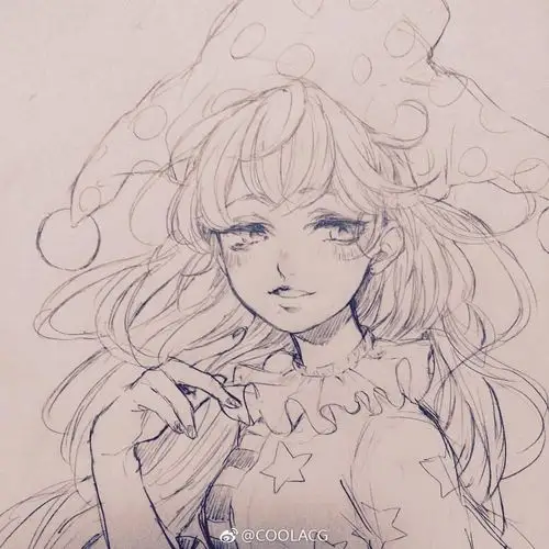 人物黑白动漫素材插画绘画线稿手绘女生男生长发短发转载二次元