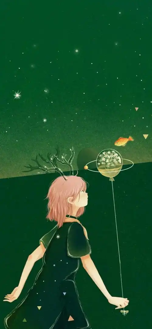 想要绿色系的壁纸有人物更好跪谢