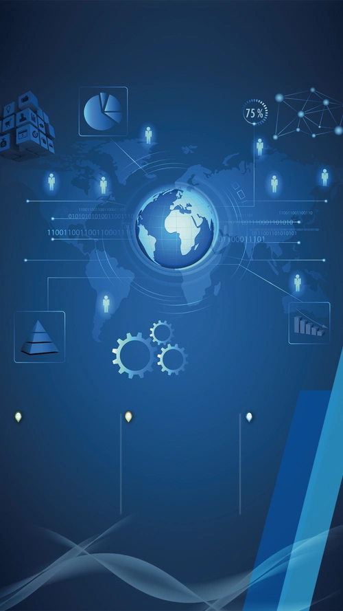 蓝色科技感简约商务h5背景 - 当图网