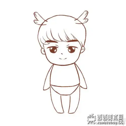 教你画一个q版鹿晗简笔画