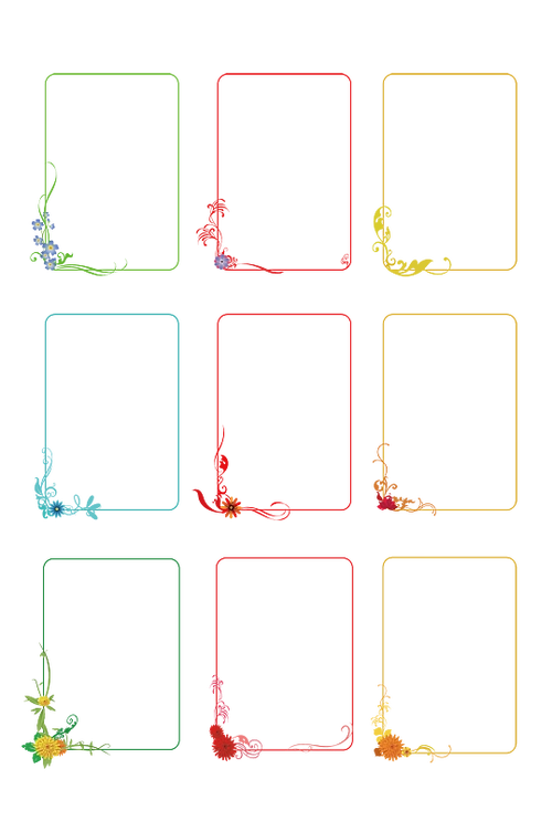 9框免抠花框花边素材