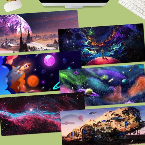 超大号动漫游戏鼠标垫太空宇宙创意桌垫键盘垫个性定制