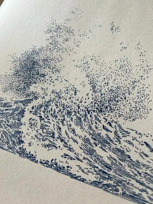 用简单的线条画一朵浪花