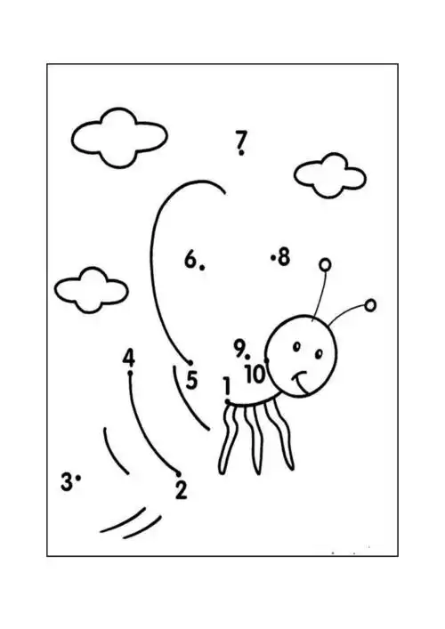 学前儿童练习数字110连线