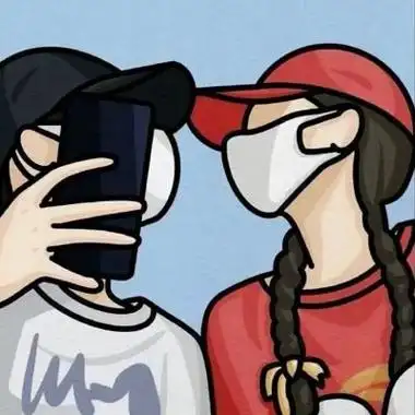 情侣头像一左一右配对漫画