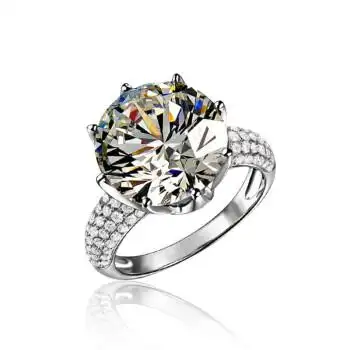 钻戒5克拉钻石戒指 女豪华皇冠群镶副钻银珠宝 极焰之光5克拉:9号圈