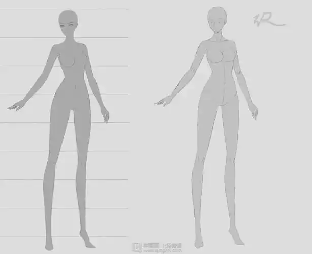 男女人体线稿—人体古风插画入门训练