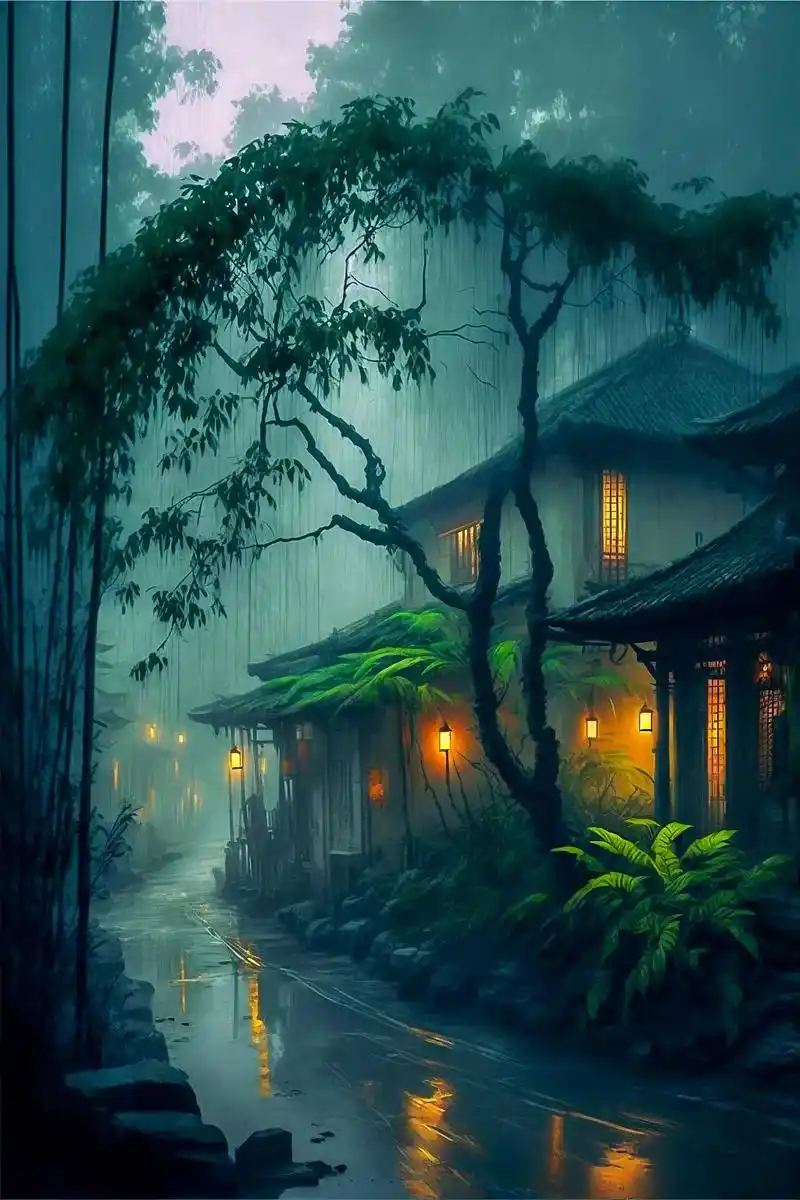 壁纸 #唯美意境 #国风 #治愈系风景 #ai  - 抖音