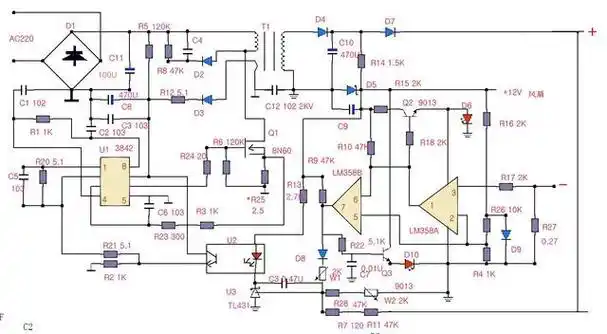 60v20安电动车充电器原理图(42v电动车充电器工作原理)(1)