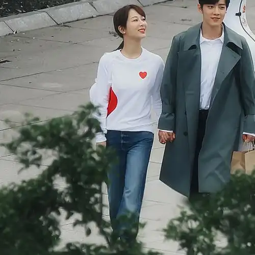 余生请多指教林之校杨紫肖战同白色爱心男女情侣装卫衣