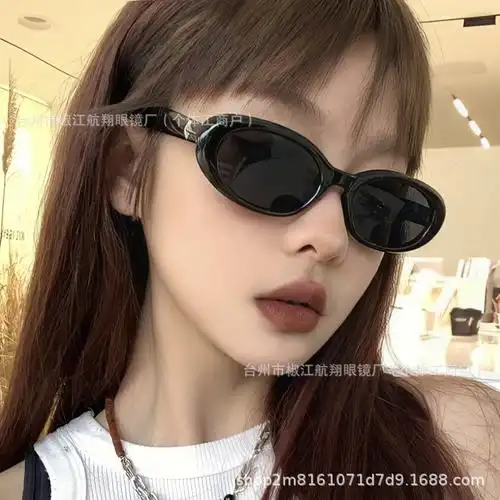 现货原厂 网红小红书爆款猫眼防紫外线太阳眼镜显白 气质pc框墨镜