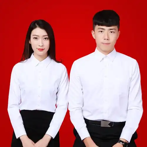 【包邮】结婚登记证件照情侣服装男女长袖白衬衣领证拍照上衣短袖