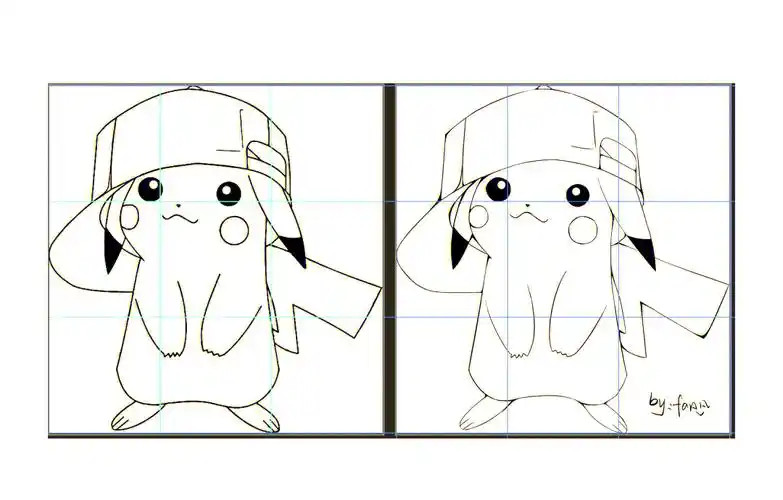 零基础学画画第一天:皮卡丘线稿练习