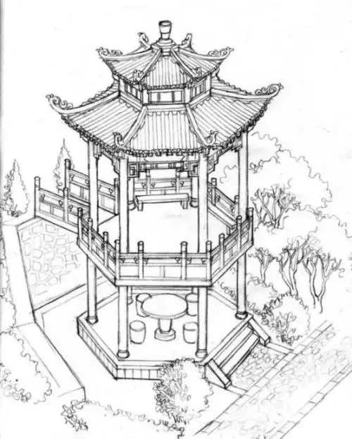 简笔画古代风格建筑 简笔画图片大全-蒲城教育文学网