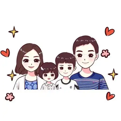 全家福分享,甜蜜的一家四口,五口头像,好看吗?