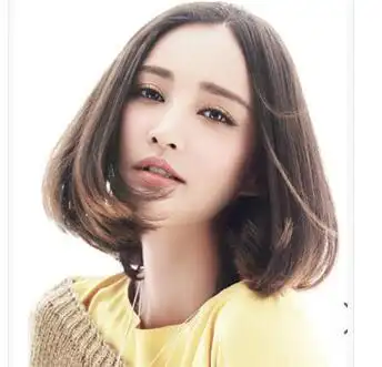 女生中分齐肩梨花头发型图片 轻松修饰脸蛋