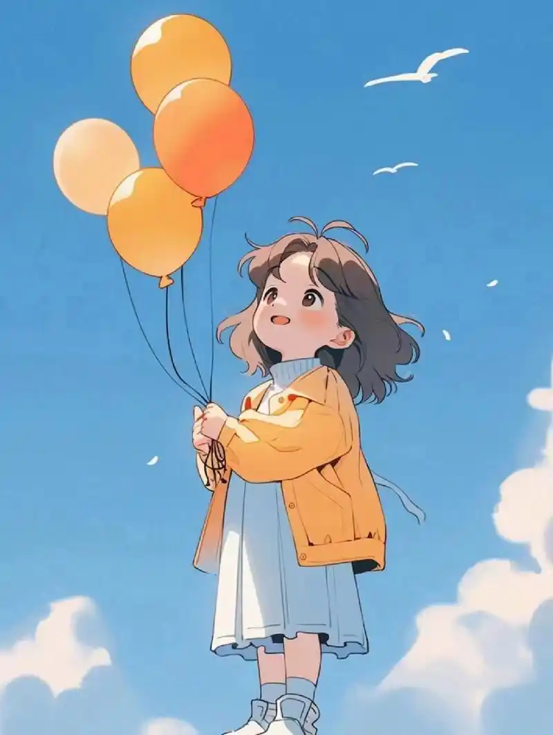 可爱风|卡通气球女孩头像