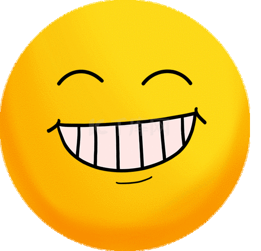 黄色露齿笑脸q版emoji动图gif