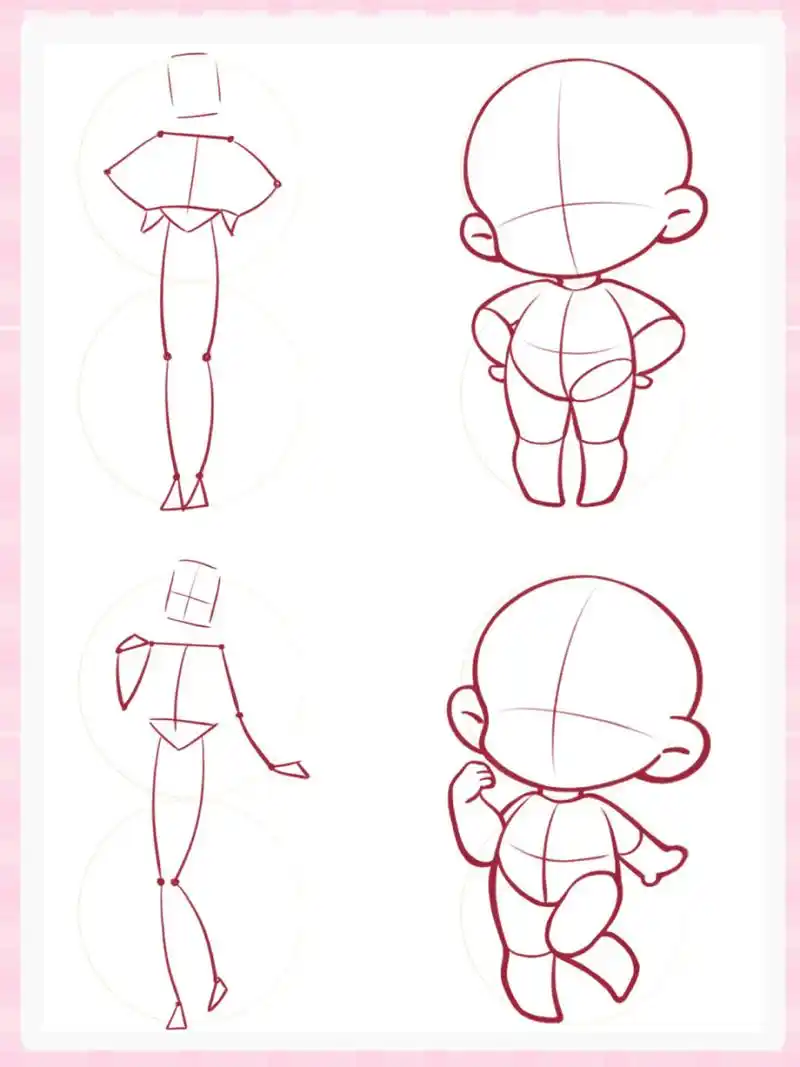 q版人体动态 | 二头身 | 打卡5