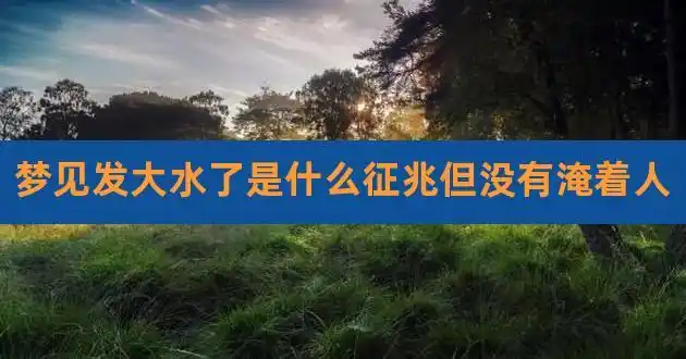 梦见发大水了是什么征兆但没有淹着人,梦见发洪水什么预兆