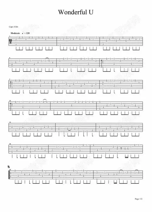agawonderfulu吉他谱吉他独奏谱