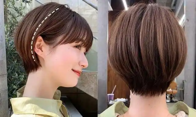 技巧二:用一个直发夹在后脑勺上,用"c"字的方法向后滚.