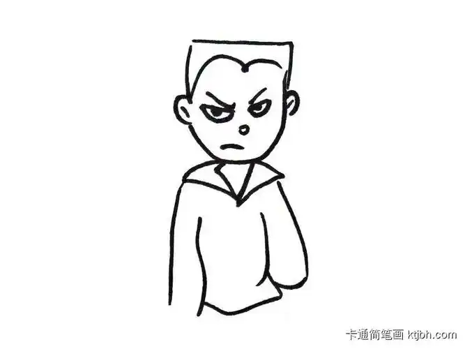 平头小男孩简笔画-卡通简笔画