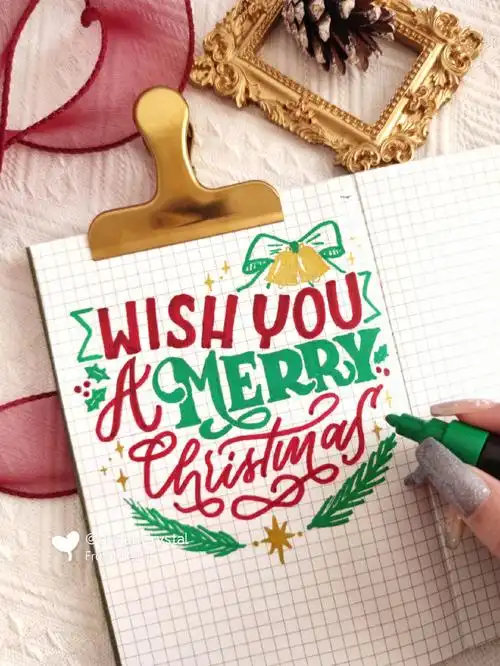 手账字体分享圣诞风英文花体字排版