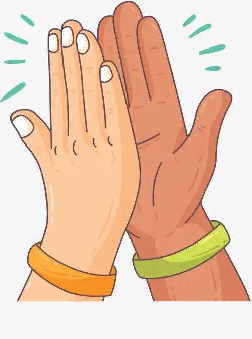 手势击掌卡通手势立体动作手部免抠元素
