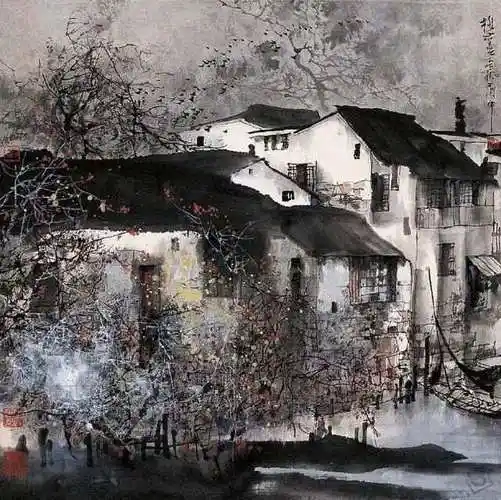 赏一组水墨江南画,春水碧于天,画船听雨眠!