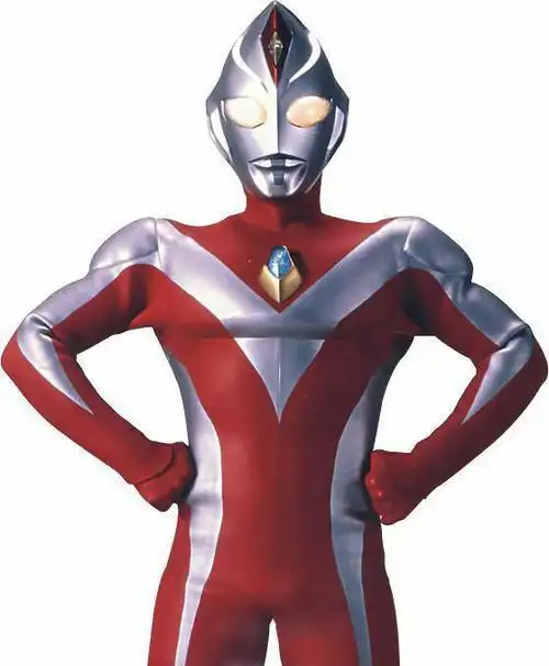 红色强壮戴拿奥特曼简笔画