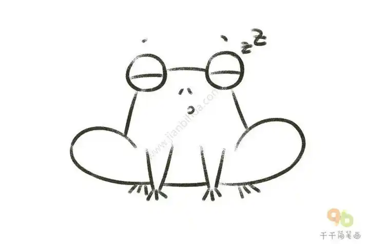 青蛙睡觉的简笔画(青蛙冬眠睡觉简笔画) -【爱个性】