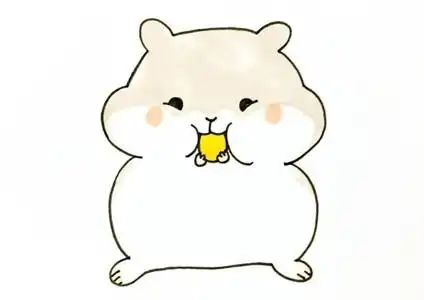 可爱卡通小仓鼠简笔画画法步骤图片教程