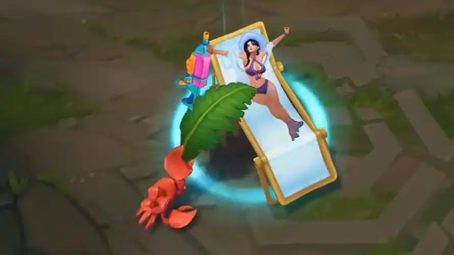 lol泳池派对女警皮肤预览 大招特效爆表