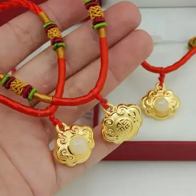 3d硬金999足金镶和田玉宝宝锁吊坠长命百岁锁儿童金锁金镶玉吊坠