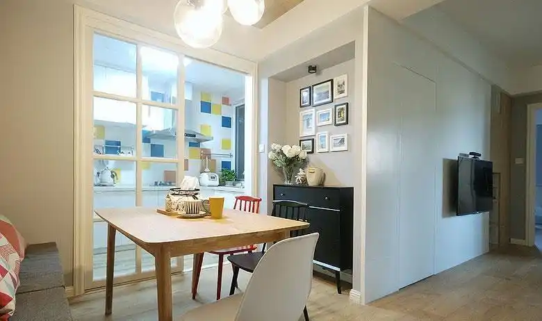 混搭风格小清新60平米一室一厅清新餐厅装修设计效果图