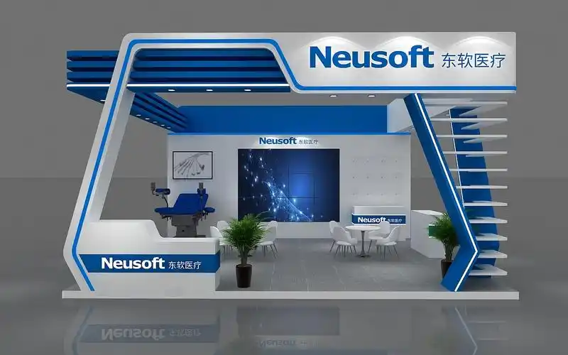 东软医疗展位设计3d效果图