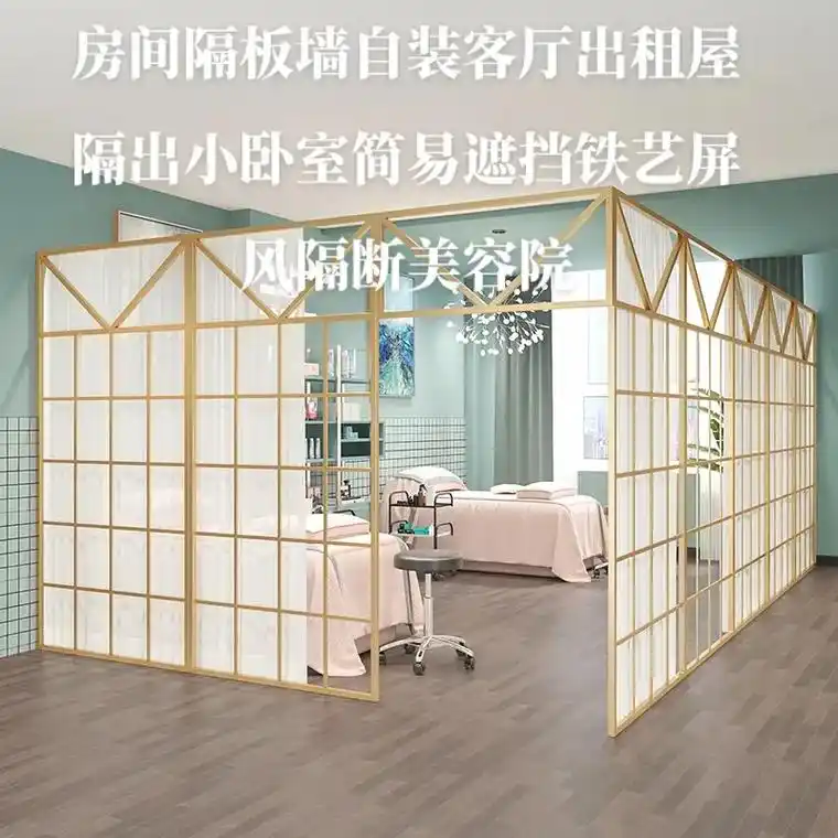 房间隔板墙自装客厅出租屋隔出小卧室简易遮挡铁艺屏风隔断美容院