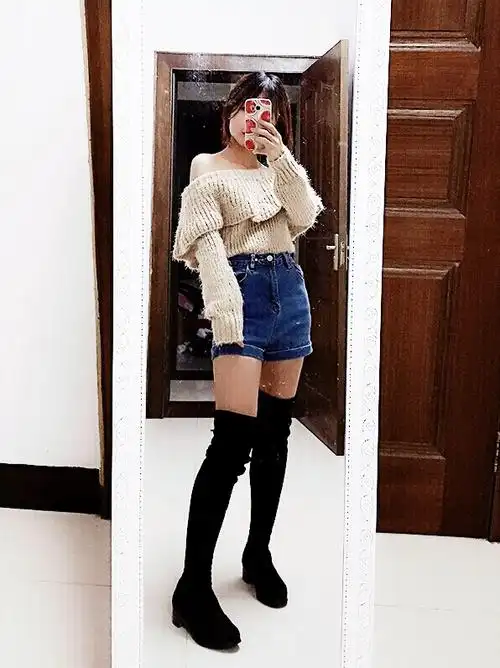 最显腿长的过膝靴