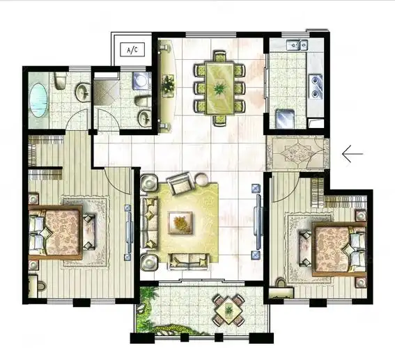 光大君庭150平106万4室2厅2卫