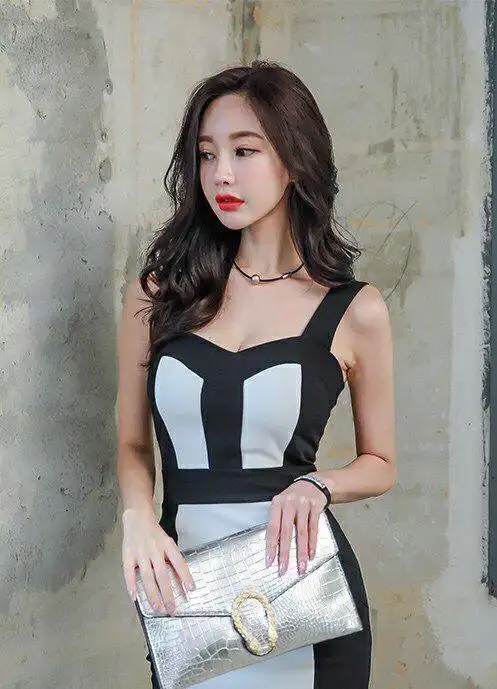 韩国网红女神金惠美气质优雅修身连衣裙网拍福利