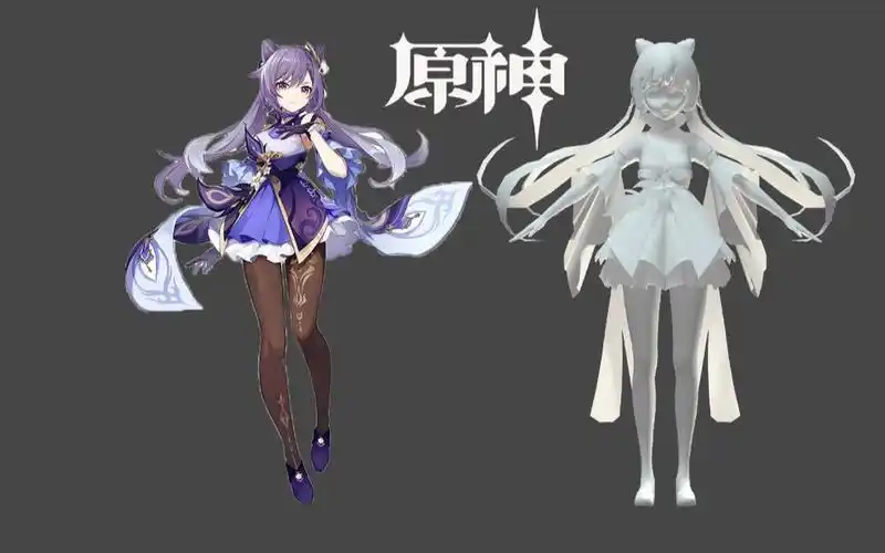 【3d角色建模】3dmax原神"刻晴"老婆零基础裸模制作详细讲解