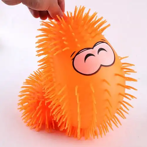 发泄球儿童发光充气硅胶小黄人发泄捏捏解压球tpr橡胶动物亲子玩具