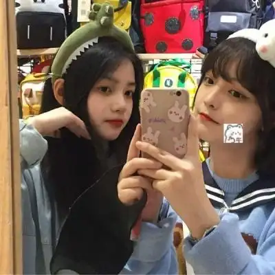 少女心炸裂的神仙颜值头像真人闺蜜两人