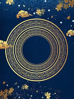 中国风复古宫廷蓝海报背景